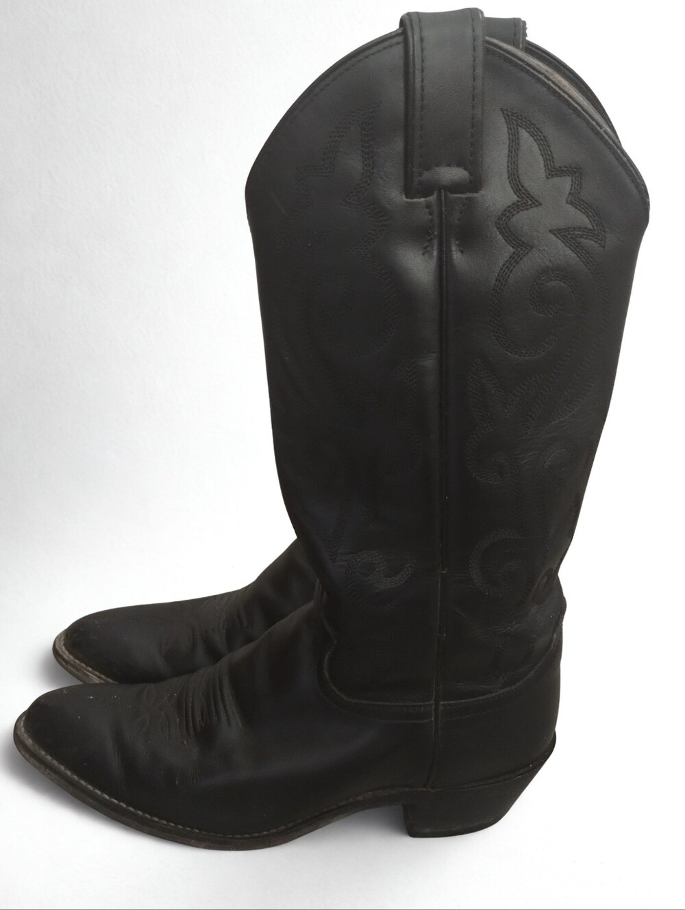 Vintage Justin's Black On Black Western Boots Women's Size 7.5